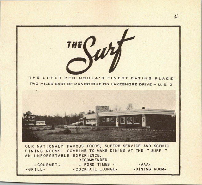 The Surf - Manistique-Michigan-The-Surf-Restaurant-Upper-Peninsula-1958