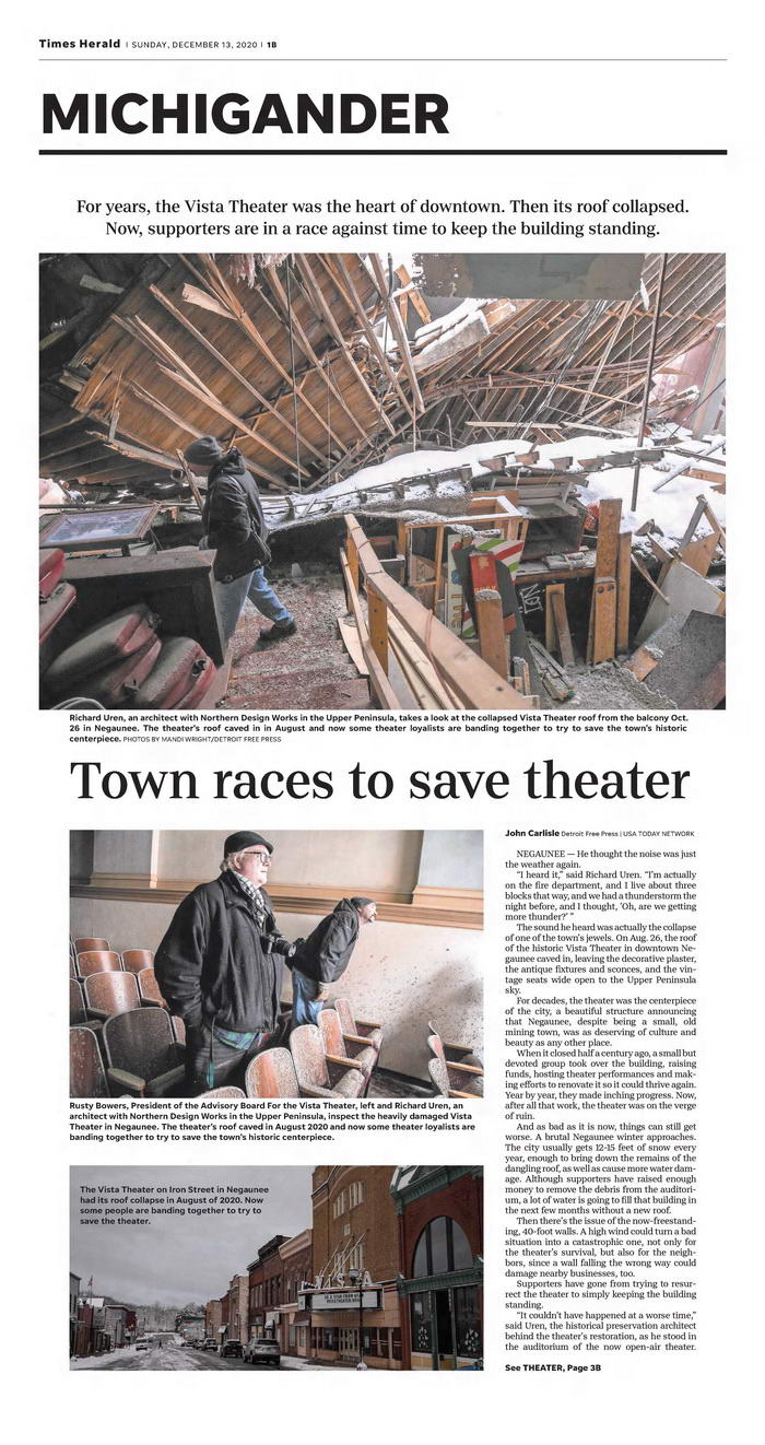 Vista Theatre - The Times Herald Sun Dec 13 2020