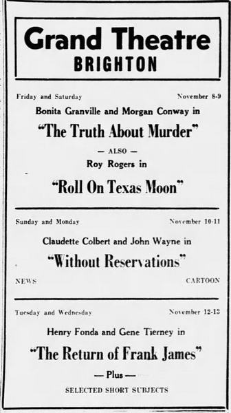 Washington Theatre - Livingston County Daily Press And Argus Wed Nov 6 1946